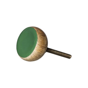 Pomello in legno "Wood - Verde" diametro 3,2 cm
